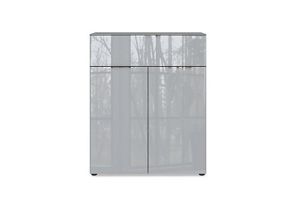 Clio 2 Door 1 Drawer Chest  Graphite | Bed Sava
