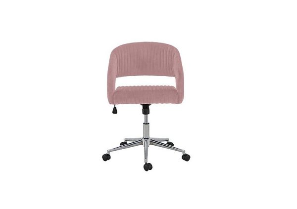 Coco Swivel Office Chair  Pink Velvet | Bed Sava