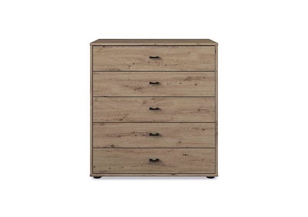 Wiemann  Dallas 80cm 5 Drawer Chest  Bianco Oak | Bed Sava