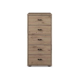 Wiemann  Dallas 40cm 5 Drawer Chest  Bianco Oak | Bed Sava