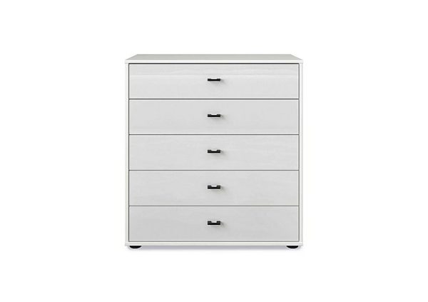 Wiemann  Dallas 80cm 5 Drawer Glass Chest | Bed Sava