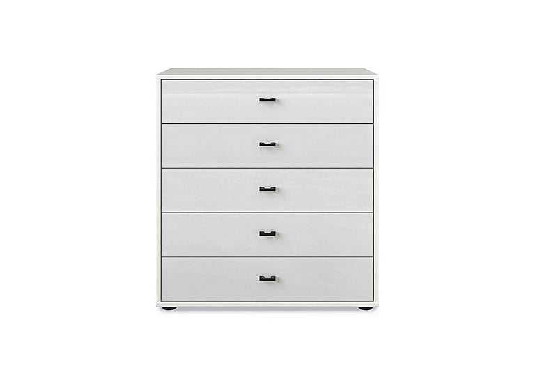 Wiemann - Dallas 80cm 5 Drawer Glass Chest