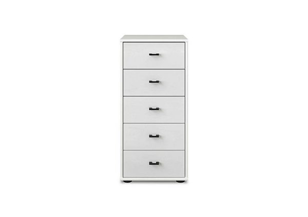 Wiemann  Dallas 40cm 5 Drawer Glass Chest | Bed Sava
