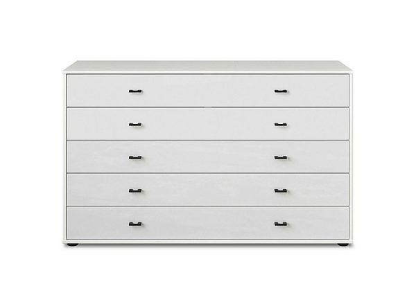 Wiemann  Dallas 141cm 5 Drawer Glass Chest | Bed Sava
