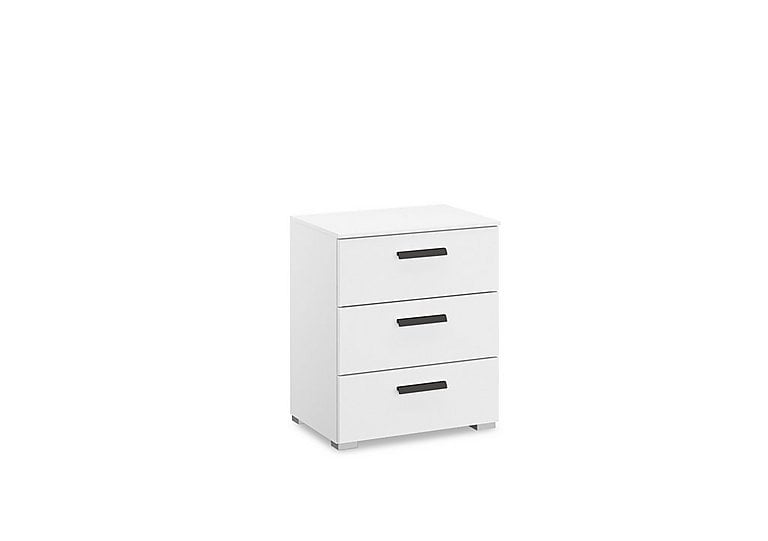 Rauch - Dante 3 Drawer Décor Bedside Cabinet - Alpine White