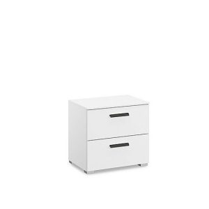 Rauch  Dante 2 Drawer Décor Bedside Cabinet  Alpine White | Bed Sava