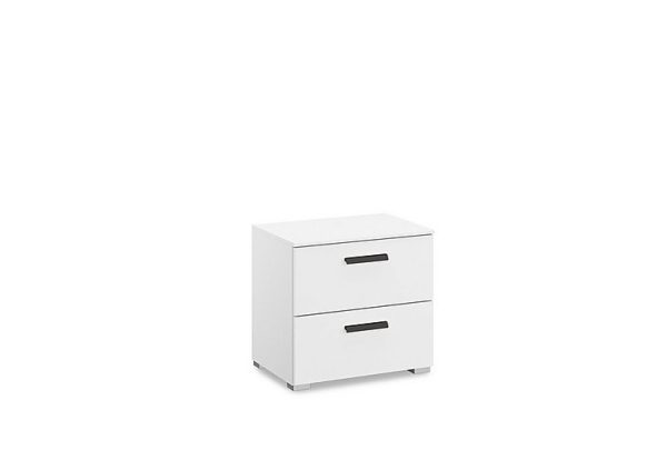 Rauch  Dante 2 Drawer Décor Bedside Cabinet  Alpine White | Bed Sava