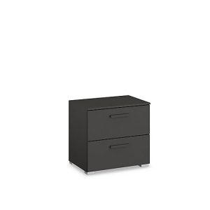 Rauch  Dante 2 Drawer Décor Bedside Cabinet  Graphite | Bed Sava