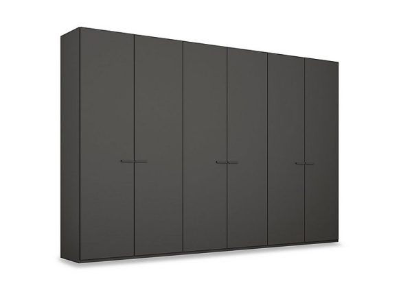 Rauch  Dante 301cm 6 Door Hinged Décor Wardrobe  Graphite | Bed Sava