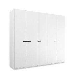 Rauch  Dante 251cm 5 Door Hinged Décor Wardrobe  Alpine White | Bed Sava