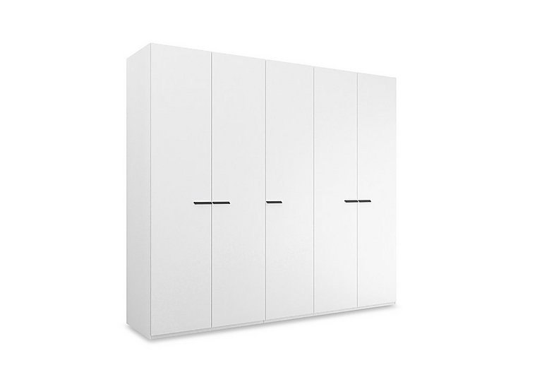 Rauch - Dante 251cm 5 Door Hinged Décor Wardrobe - Alpine White