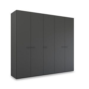 Rauch  Dante 251cm 5 Door Hinged Décor Wardrobe  Graphite | Bed Sava