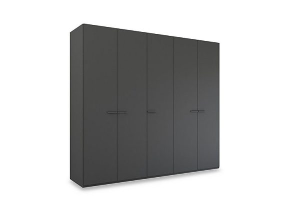 Rauch  Dante 251cm 5 Door Hinged Décor Wardrobe  Graphite | Bed Sava