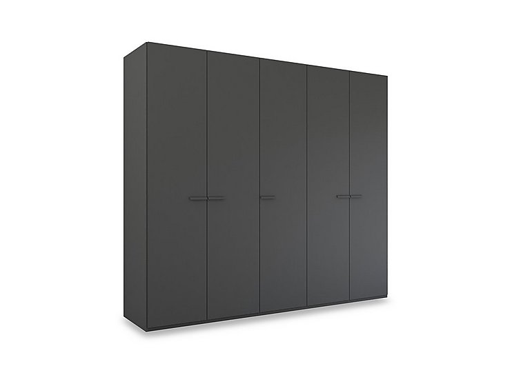 Rauch - Dante 251cm 5 Door Hinged Décor Wardrobe - Graphite