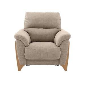 Ercol  Enna Fabric Power Recliner Armchair  Light Brown | Bed Sava