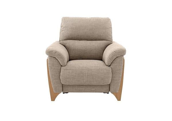 Ercol  Enna Fabric Power Recliner Armchair  Light Brown | Bed Sava