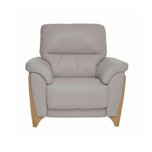 Ercol  Enna Leather Power Recliner Armchair  Light Grey | Bed Sava