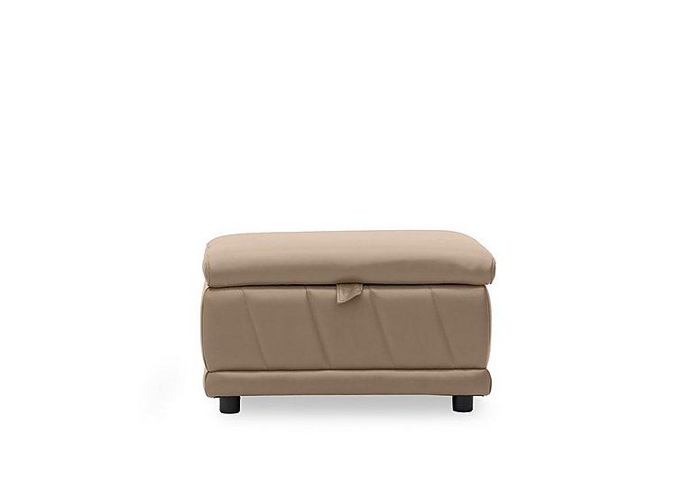 Genius Leather Storage Footstool - Montana Barley