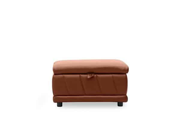 Genius Leather Storage Footstool  Montana Butterscotch | Bed Sava