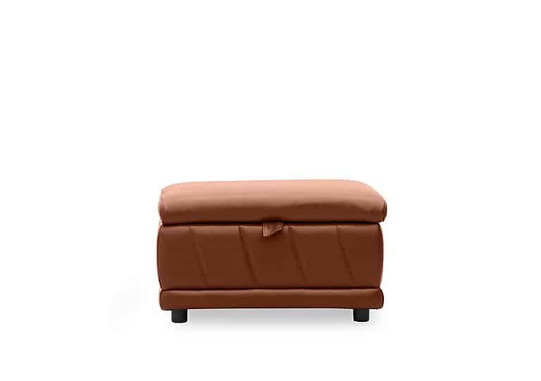 Genius Leather Storage Footstool - Montana Butterscotch