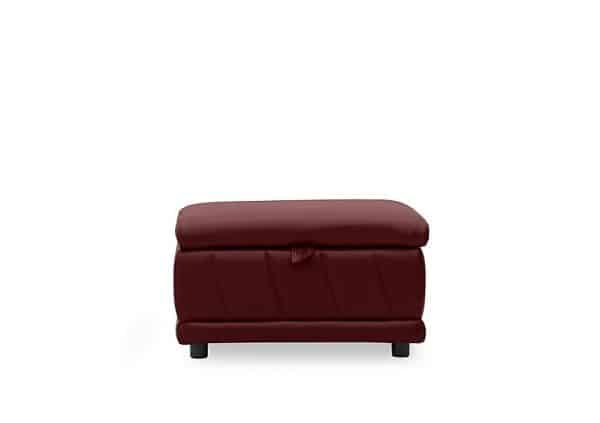 Genius Leather Storage Footstool  Montana Ruby | Bed Sava