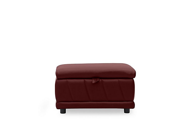 Genius Leather Storage Footstool - Montana Ruby