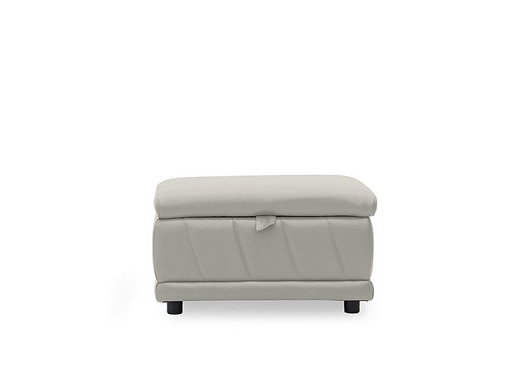 Genius Leather Storage Footstool - Lead Grey
