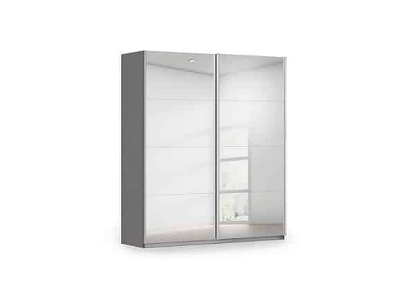 Rauch  Impulse 181cm 2 Door Mirror Slider Wardrobe  Metallic Grey | Bed Sava