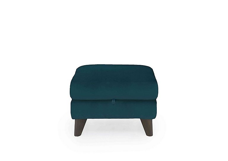 Jules Fabric Storage Stool - Lake Green