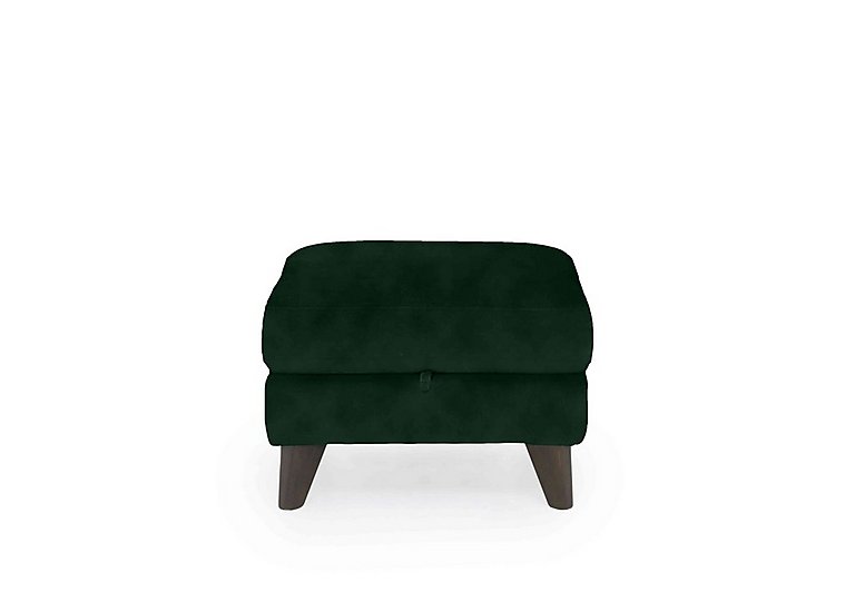 Jules Fabric Storage Stool - Dark Green