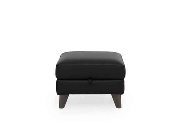 World of Leather  Jules Leather Storage Stool  Black | Bed Sava