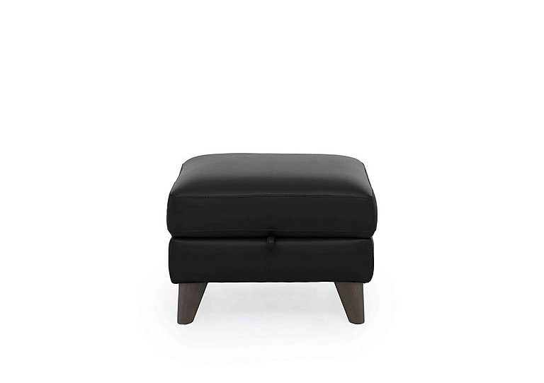 World of Leather - Jules Leather Storage Stool - Black
