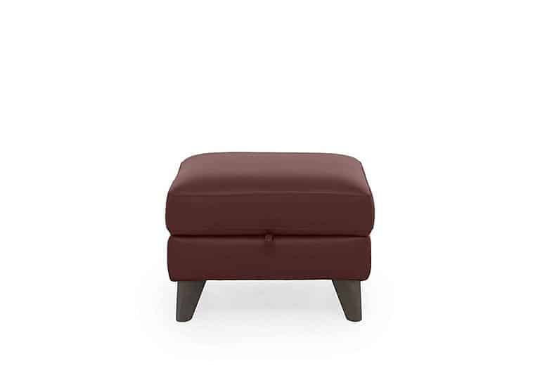 World of Leather - Jules Leather Storage Stool - Burgundy