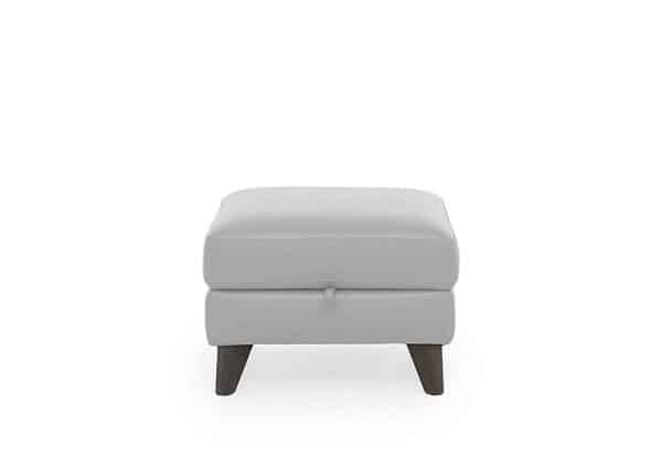 World of Leather  Jules HW Leather Storage Stool  Grey | Bed Sava