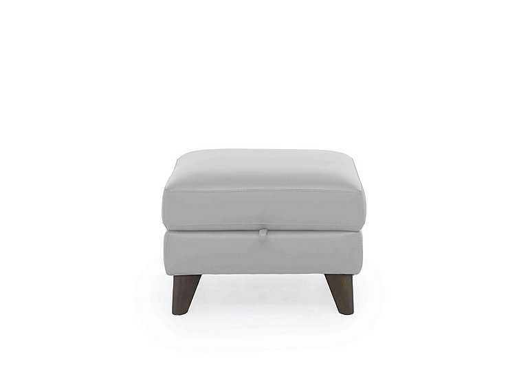 World of Leather - Jules HW Leather Storage Stool - Grey