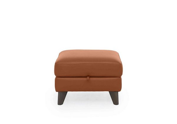 World of Leather  Jules HW Leather Storage Stool  Pecan Brown | Bed Sava