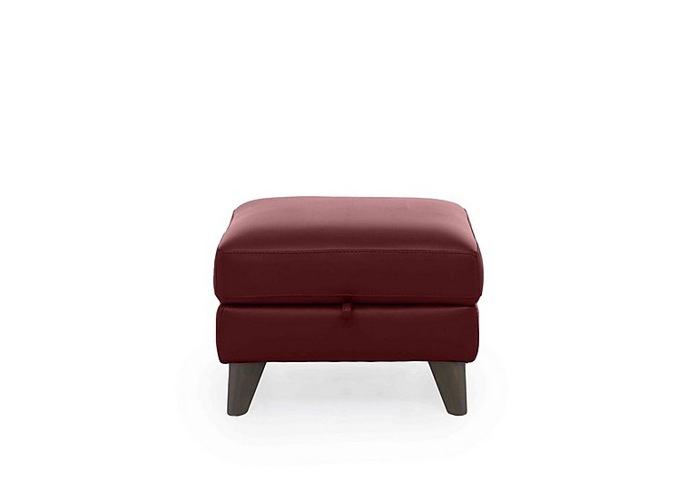 World of Leather - Jules HW Leather Storage Stool - Deep Red