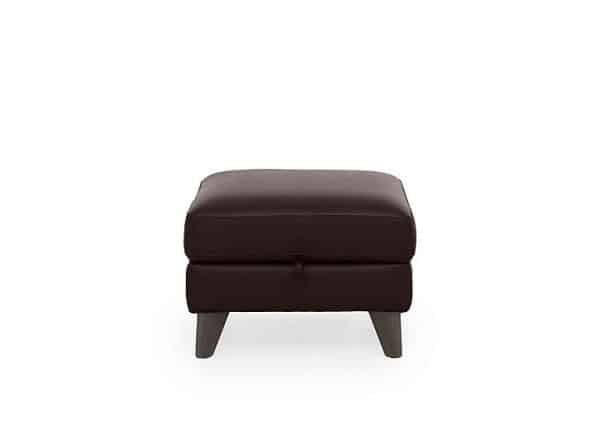 World of Leather  Jules HW Leather Storage Stool  Expresso | Bed Sava