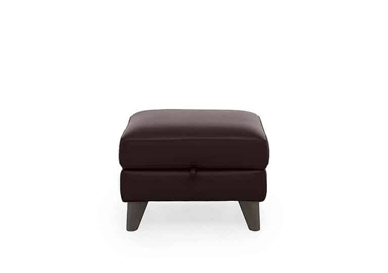 World of Leather - Jules HW Leather Storage Stool - Expresso