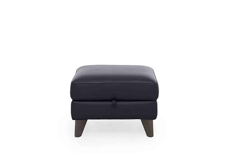 World of Leather - Jules HW Leather Storage Stool - Black