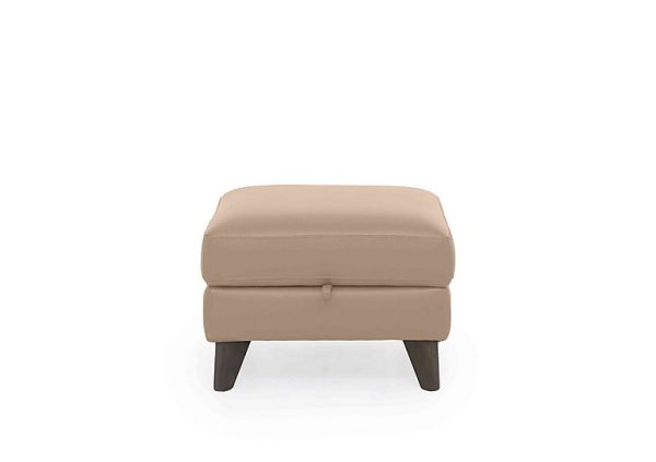 World of Leather  Jules NC Leather Storage Stool  NC Pebble | Bed Sava