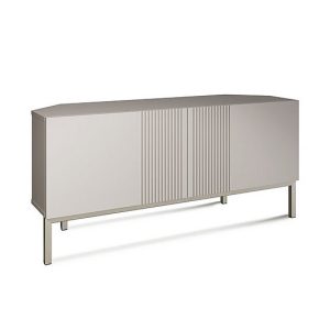 Delta Corner TV Unit with Smart LED Lighting  Grey | Bed Sava