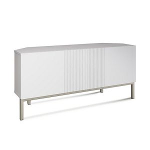 Delta Corner TV Unit with Smart LED Lighting  White | Bed Sava
