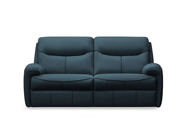 G Plan - Amesbury Leather 3 Seater Power Recliner Sofa with Power Headrest, Power Lumbar and Heated Seats - Cambridge Navy