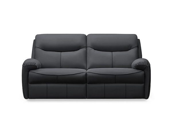 G Plan  Amesbury Leather 3 Seater Power Recliner Sofa with Power Headrest Power Lumbar and Heated Seats  Cambridge Petrol Blue | Bed Sava