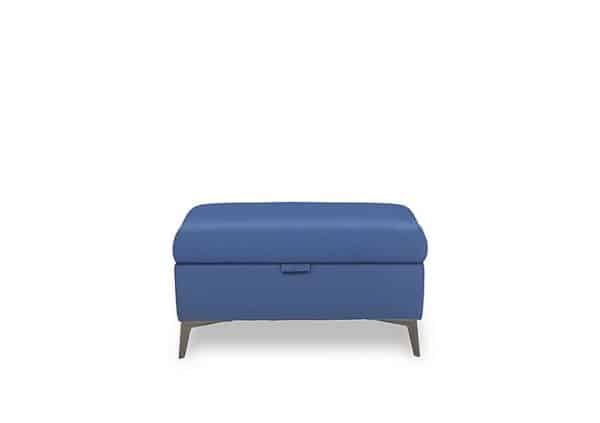 Ezra Leather Storage Footstool  Aegean | Bed Sava