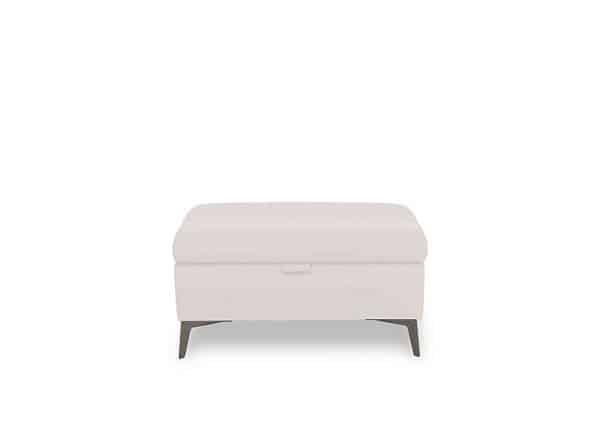 Ezra Leather Storage Footstool  Cotton | Bed Sava