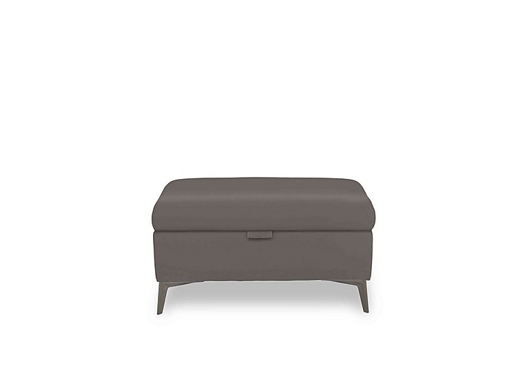 Ezra Leather Storage Footstool - Elephant