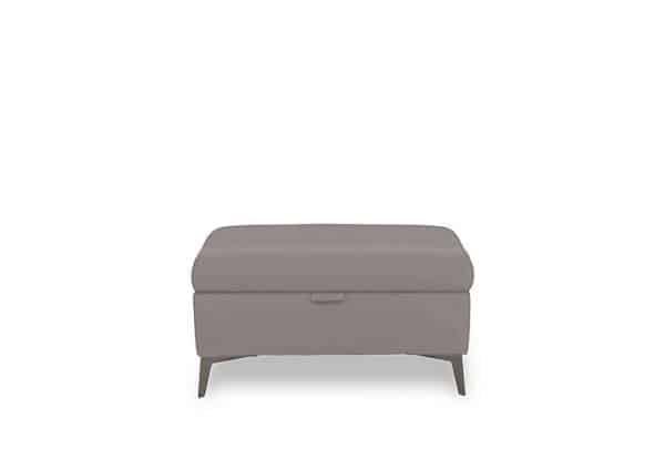 Ezra Leather Storage Footstool  Lead Grey | Bed Sava
