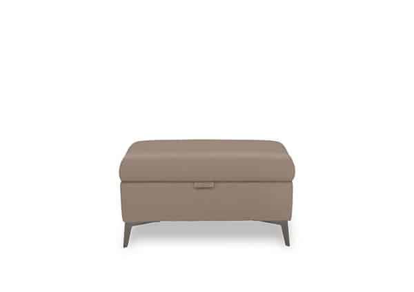 Ezra Leather Storage Footstool  Barley | Bed Sava